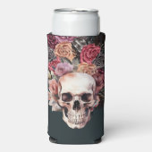 Zwarte bloemendood, gotische verjaardag seltzer blikjeskoeler (Seltzer Voorkant)