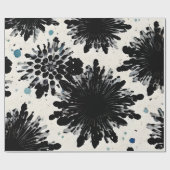 Zwarte bloemeninkt: cool abstract ontwerp cadeaupapier (Vlak)