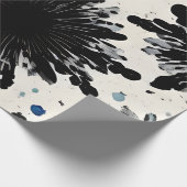Zwarte bloemeninkt: cool abstract ontwerp cadeaupapier (Hoek)