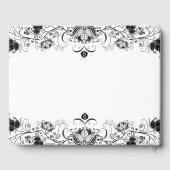 Zwarte bloemenrand op wit gastenboek (Achterkant)