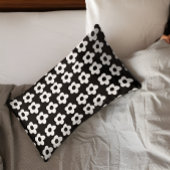 zwarte bloemige Kussensloop