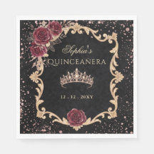 Zwarte Bloemige Rode Roze Gouden Tiara Foto Quince