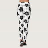 Zwarte Bloemige Stippen Leggings (Achterkant)