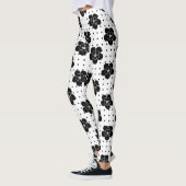 Zwarte Bloemige Stippen Leggings (Links)