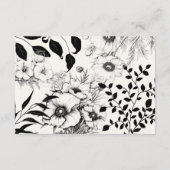 Zwarte bloemige trouw RSVP kaart (Achterkant)