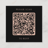 Zwarte Bloemrijke Herfst Bruiloft Website QR Code Informatiekaartje (Achterkant)