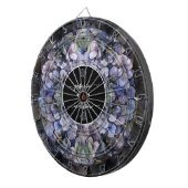 Zwarte bloemrijke klassieke trouwnamen dartbord (Voorkant Rechts)