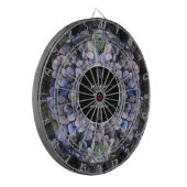 Zwarte bloemrijke klassieke trouwnamen dartbord (Voorkant Links)