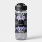 Zwarte bloemrijke klassieke trouwnamen voor koppel waterfles (Voorkant)