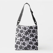 Zwarte bloemrozenprint tas (Voorkant)