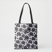 Zwarte bloemrozenprint tas (Voorkant)