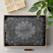 Zwarte bloemschilderingen damast decoupage tissuepapier (Geschenk)