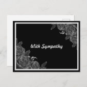Zwarte bloemstukken met rouwbeklag briefkaart (Voorkant / Achterkant)