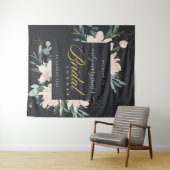 ZWARTE BLOZEND FLORA AQUAREL BRUIDSSLUIER WELKOM WANDKLEED (In Situ (horizontaal))