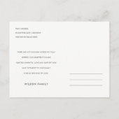 ZWARTE BLUE PINK FOLIAGE WREATH MEMORIAL DANK U UITNODIGING BRIEFKAART (Achterkant)