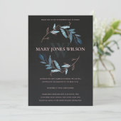 ZWARTE BLUE PINK FOLIAGE WREATH SHOWER BY MAIL CAR BEDANKKAART (Staand voorkant)