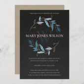 ZWARTE BLUE PINK FOLIAGE WREATH SHOWER BY MAIL CAR BEDANKKAART (Voorkant / Achterkant)