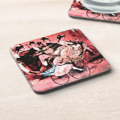 ZWARTE BLUE RED BICYCLE WEDDING ARTIJ DRANKJES ONDERZETTER (Linkerzijde)