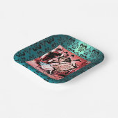 ZWARTE BLUE RED BICYCLE WEDDING ARTIJ PAPIEREN BORDJE (Gebogen)