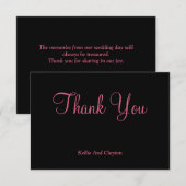 Zwarte/Blush Bedankkaartjes (Voorkant / Achterkant)