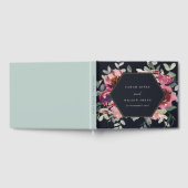 ZWARTE BLUSH BURGUNDY AQUELEVÉ FLORALE TROUW GASTENBOEK (Volledig)