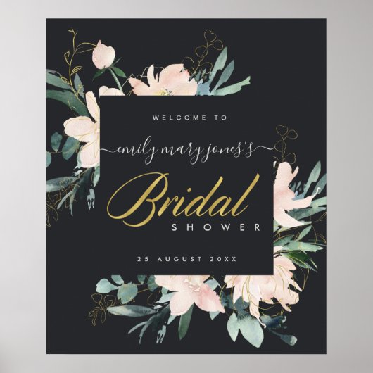 ZWARTE BLUSH FLORA AQUELREK BRUIDSSUITE WELKOM POSTER (Voorkant)