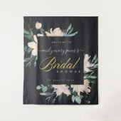 ZWARTE BLUSH FLORA WATERVERF BRUIDSSLUIER WELKOM WANDKLEED (Voorkant)