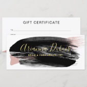 Zwarte Blush Gouden Aquarel Cadeaubon (Voorkant / Achterkant)