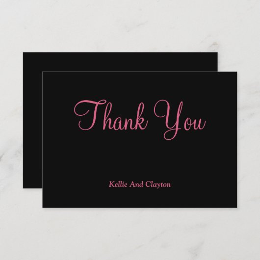 Zwarte/Blush Hartelijk dank (Voorkant / Achterkant)