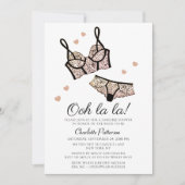 Zwarte Blush Kant Ondergoed Bruidsfeest Kaart (Voorkant)