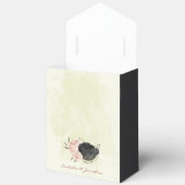 Zwarte blush roze bloemen bedankdoosjes (Open)