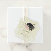 Zwarte Blush Roze Bloemen bruiloft Bedankjes Labels (In situ)