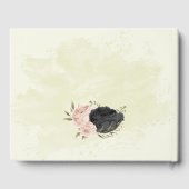 Zwarte Blush Roze Bloemen bruiloft Gastenboek (Achterkant)
