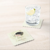 Zwarte Blush Roze Bloemen bruiloft Kartonnen Onderzetters (Insitu)