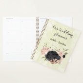 zwarte blush roze bloemen bruiloft planner (Display)