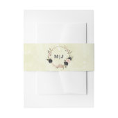 Zwarte Blush Roze Bloemen bruiloft Uitnodigingen Wikkel (Voorkant Voorbeeld)