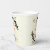 Zwarte blush roze bloemen papieren bekers (Rechts)