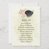 Zwarte Blush Roze Bloemen Zitting Kaart (Voorkant)