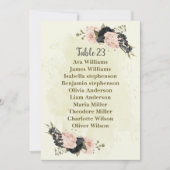 Zwarte Blush Roze Bloemen Zitting Kaart (Voorkant)