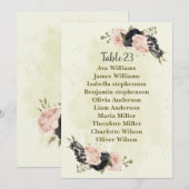 Zwarte Blush Roze Bloemen Zitting Kaart (Voorkant / Achterkant)