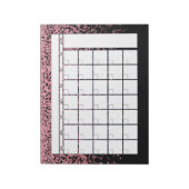 Zwarte Blush Roze Glitter Maandelijkse Planner Age Notitieblok (Linkerzijde)