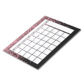 Zwarte Blush Roze Glitter Maandelijkse Planner Age Notitieblok (Schuin)