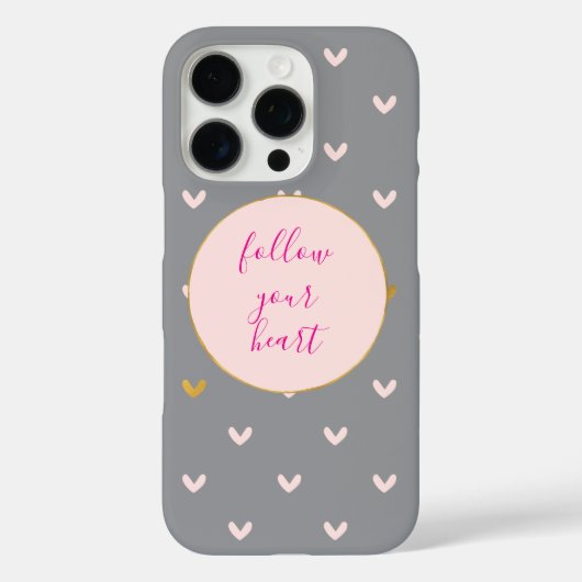 Zwarte Blush Roze Goud Hartjes Case-Mate iPhone Case (Achterkant)
