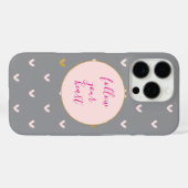 Zwarte Blush Roze Goud Hartjes Case-Mate iPhone Case (Achterkant (horizontaal))