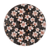 Zwarte Blush Roze Gouden Bloem Bruidsdouche Snijplank (Voorkant)