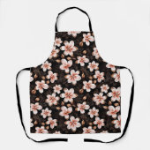 Zwarte Blush Roze Gouden Roos Bloem Bruidsdouche Schort (Voorkant)