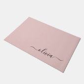 Zwarte Blush roze moderne scriptnaam voor meisjes Deurmat (Schuin)