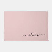 Zwarte Blush roze moderne scriptnaam voor meisjes Deurmat (Voorkant)