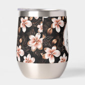 Zwarte Blush Roze Rose Goud Bloemen Gepersonalisee (Rechts)