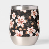 Zwarte Blush Roze Rose Goud Bloemen Gepersonalisee (Achterkant)